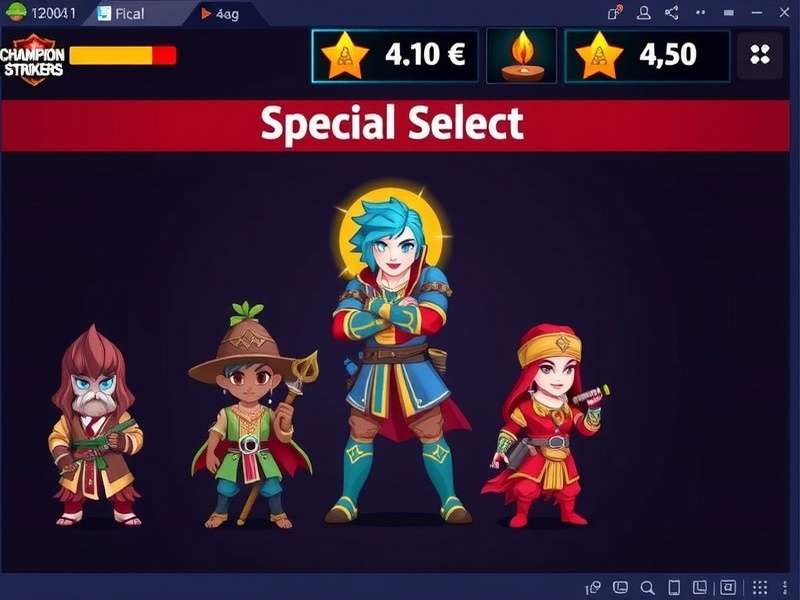 Champion Strikers Warrior gameplay screenshot showing character selection